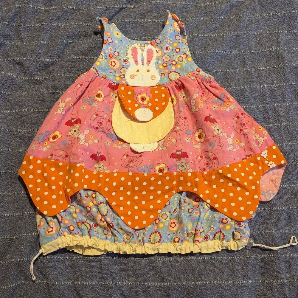 nanabobana Colorful Bunny Dress for Girl, 2-4years